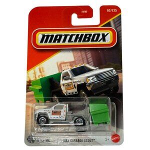 Matchbox MBX Garbage Scout White Service Truck w/ Green Dumpster 2024